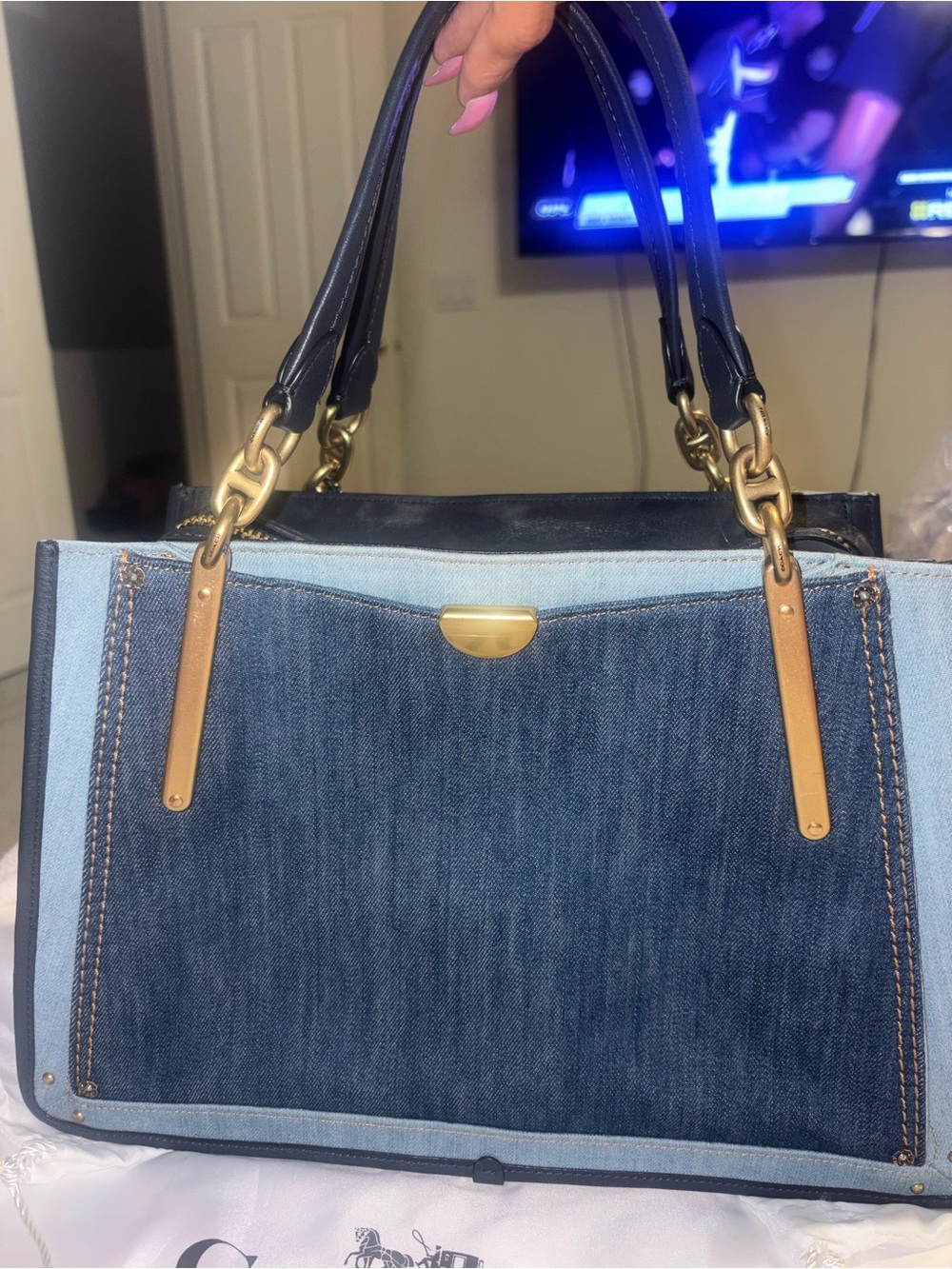 Coach Dreamer 36, Blue Denim Colorblock - Picture 2 of 13